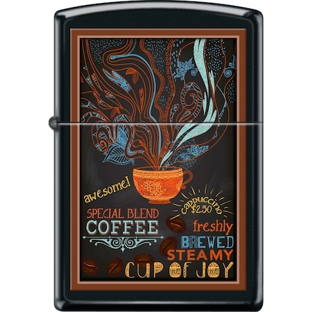 Zippo 2024 Zippo Custom Black Matte Chalkboard Poster Coffee ZIP-218CI018422